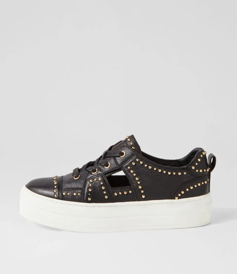Shedd Black White Leather Sneakers<DJANGO & JULIETTE Flash Sale