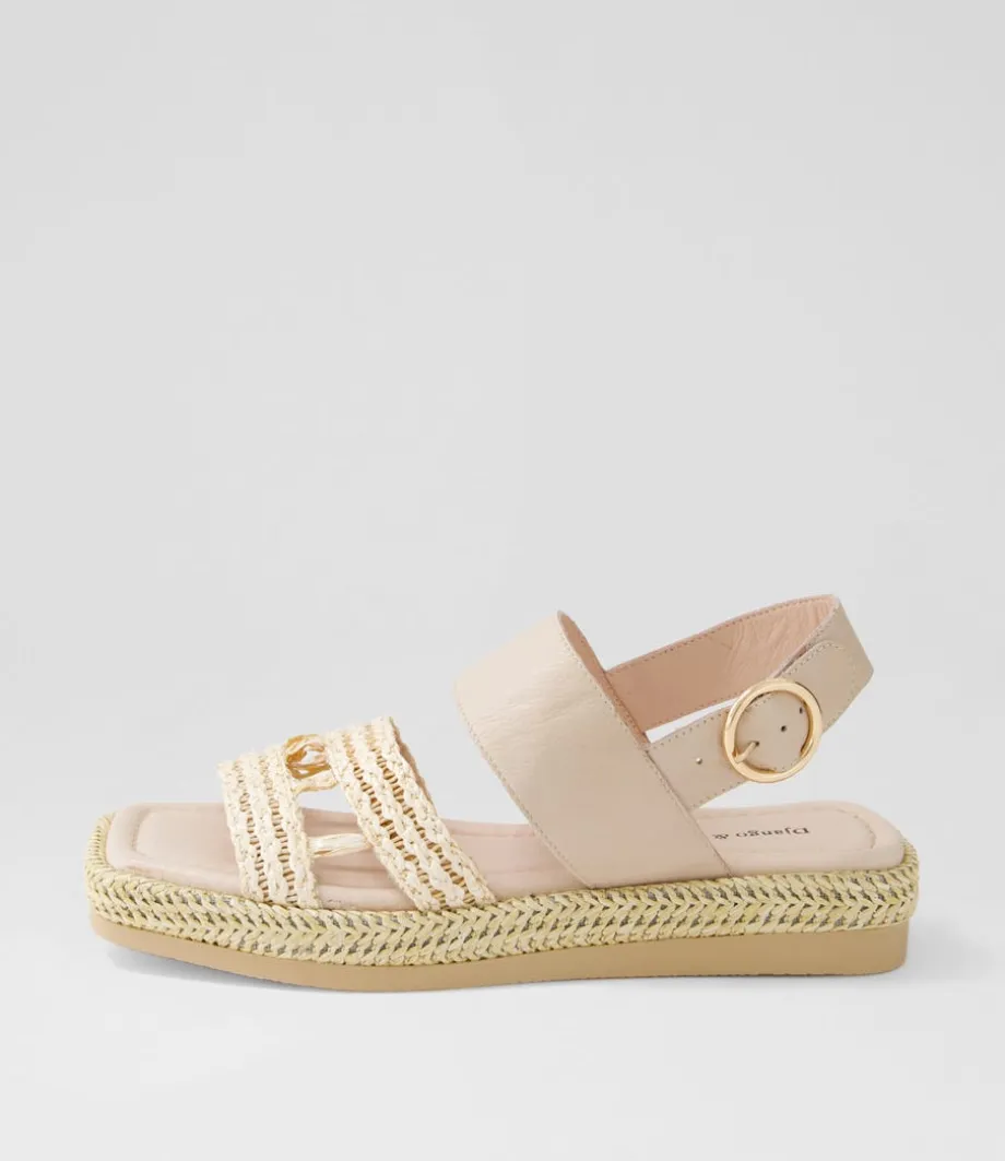 Shima Nougat Synthetic Raffia Leather Espadrilles<DJANGO & JULIETTE Clearance