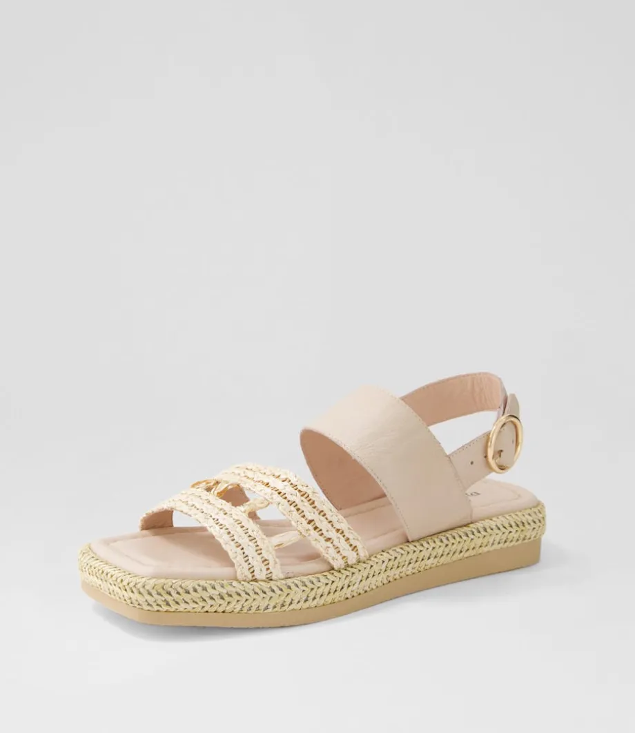 Shima Nougat Synthetic Raffia Leather Espadrilles<DJANGO & JULIETTE Clearance