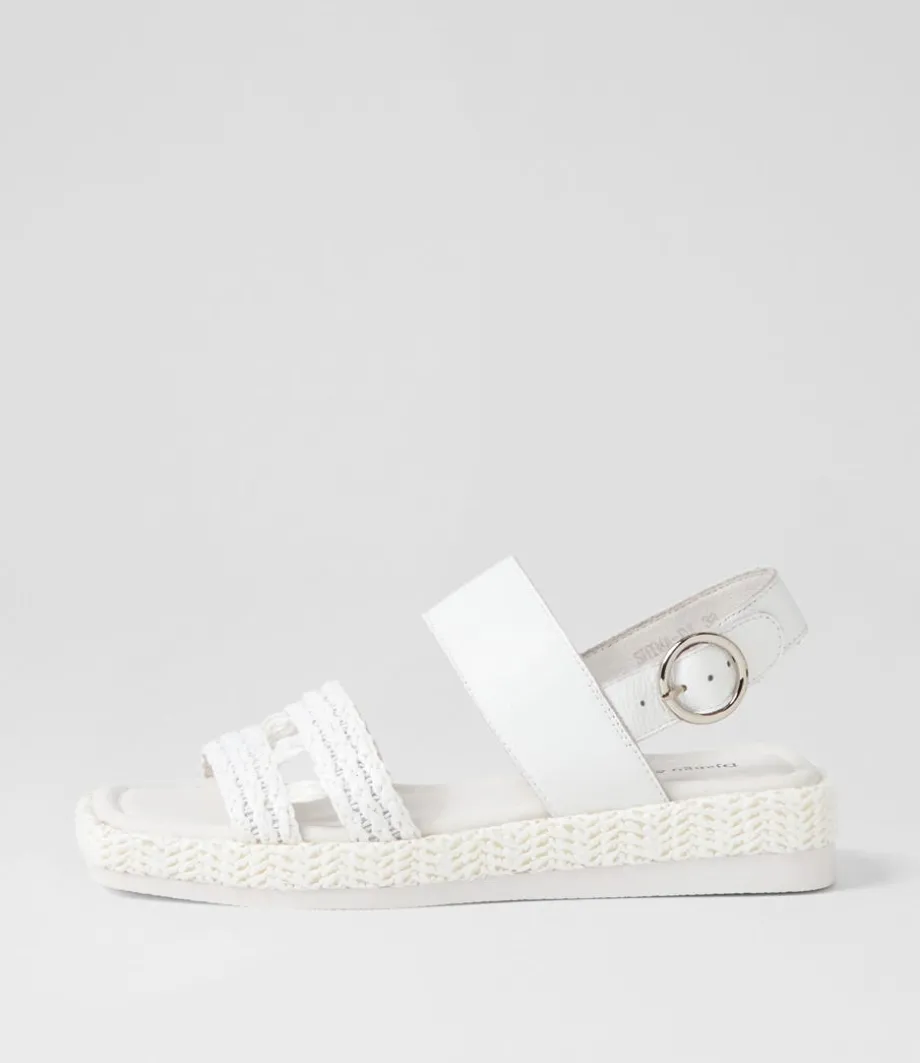 Shima White Synthetic Raffia Leather Espadrilles<DJANGO & JULIETTE Outlet