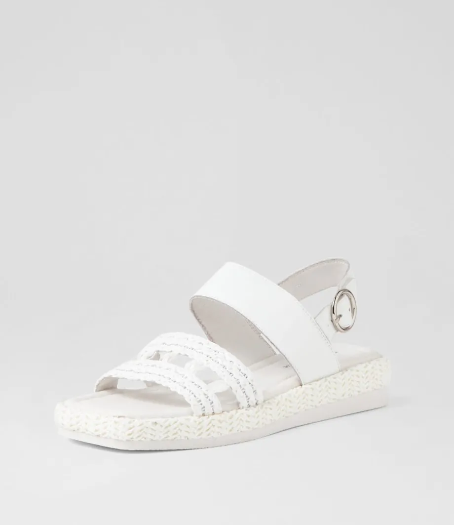 Shima White Synthetic Raffia Leather Espadrilles<DJANGO & JULIETTE Outlet