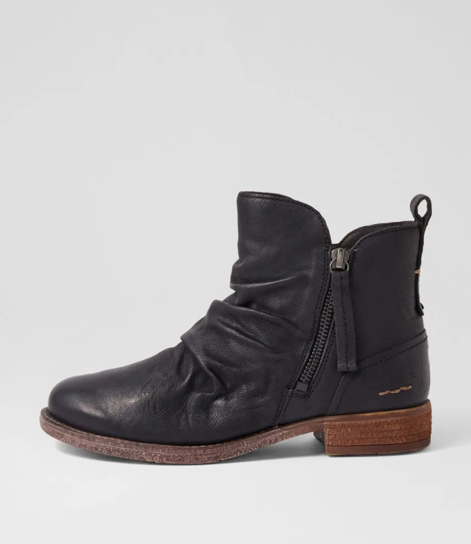 Sienna 38 Black Leather Ankle Boots<JOSEF SEIBEL Discount