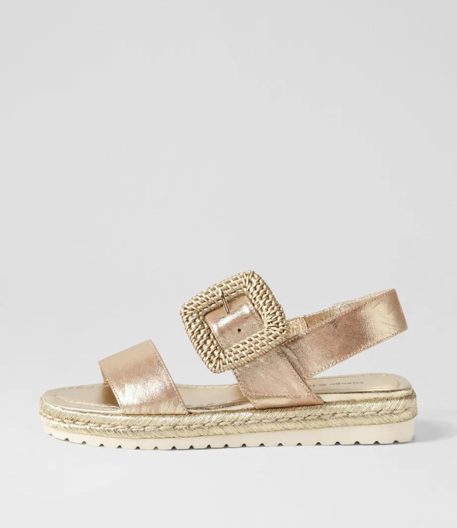 Silas Gold Scratch Leather Buckle Espadrilles<DJANGO & JULIETTE Sale