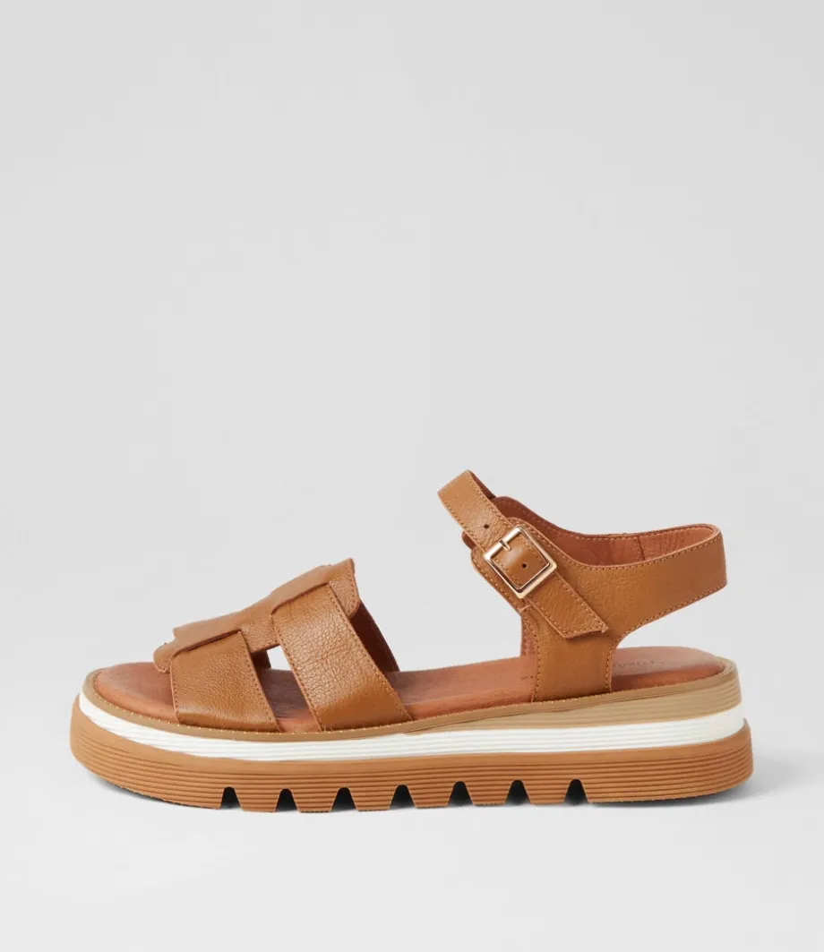 Simm Toffee Leather Sandals<DJANGO & JULIETTE Fashion