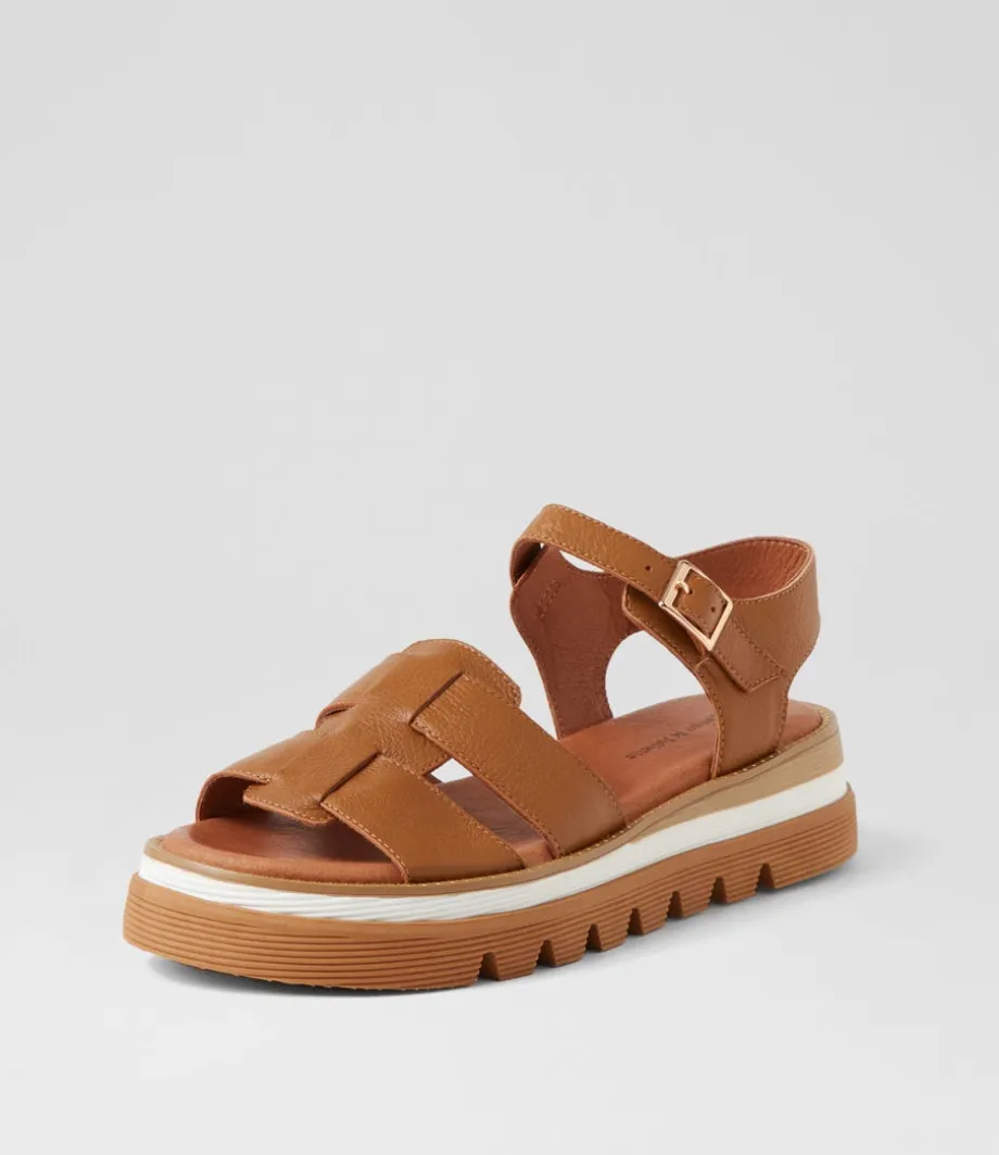 Simm Toffee Leather Sandals<DJANGO & JULIETTE Fashion