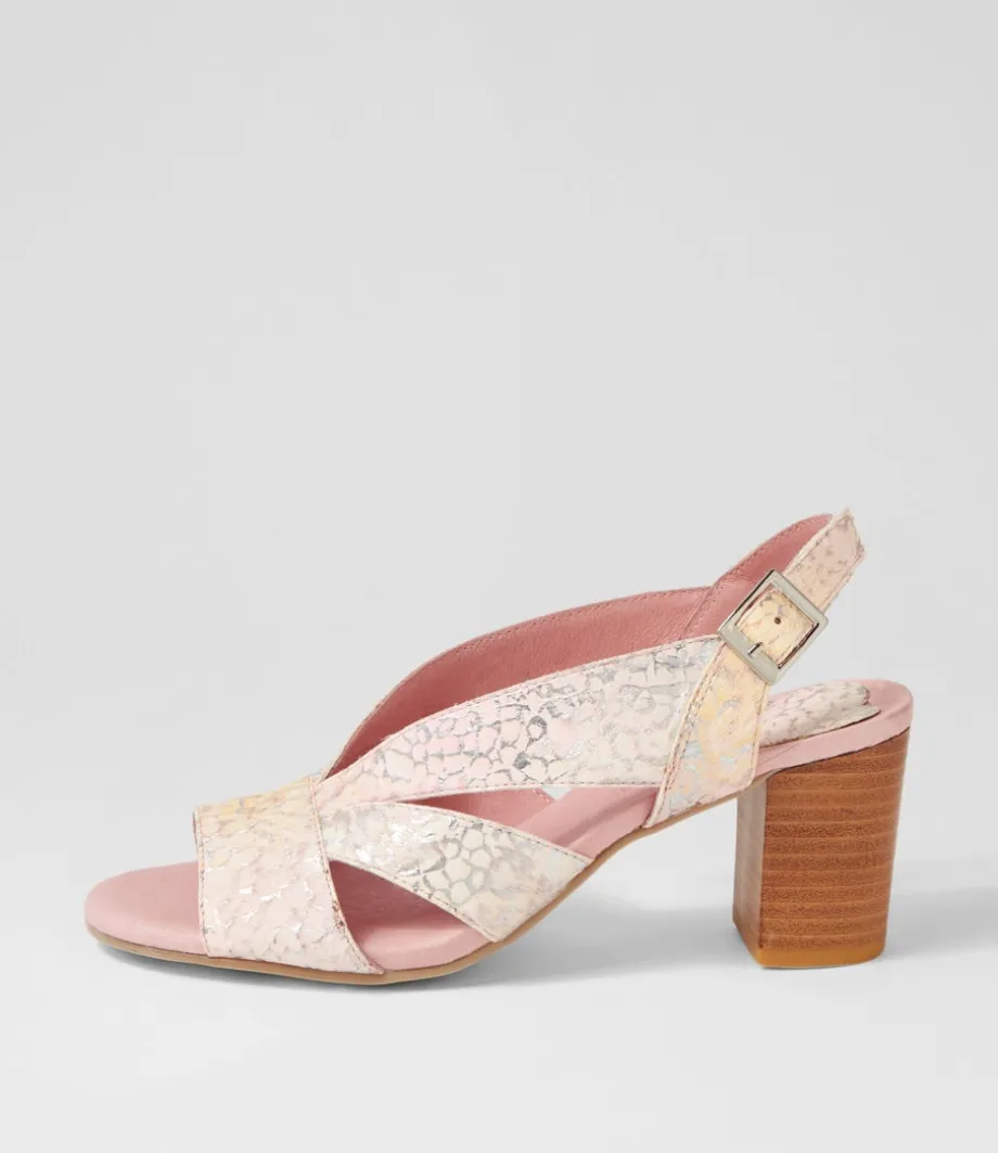 Simmie Pink Print Leather Sandals<DJANGO & JULIETTE Fashion