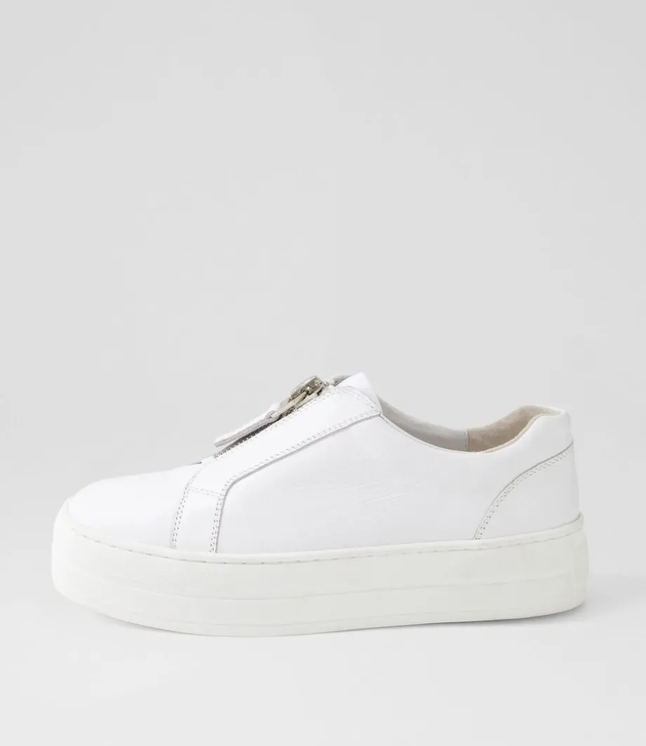 Sippu White Leather Sneakers<DJANGO & JULIETTE Cheap