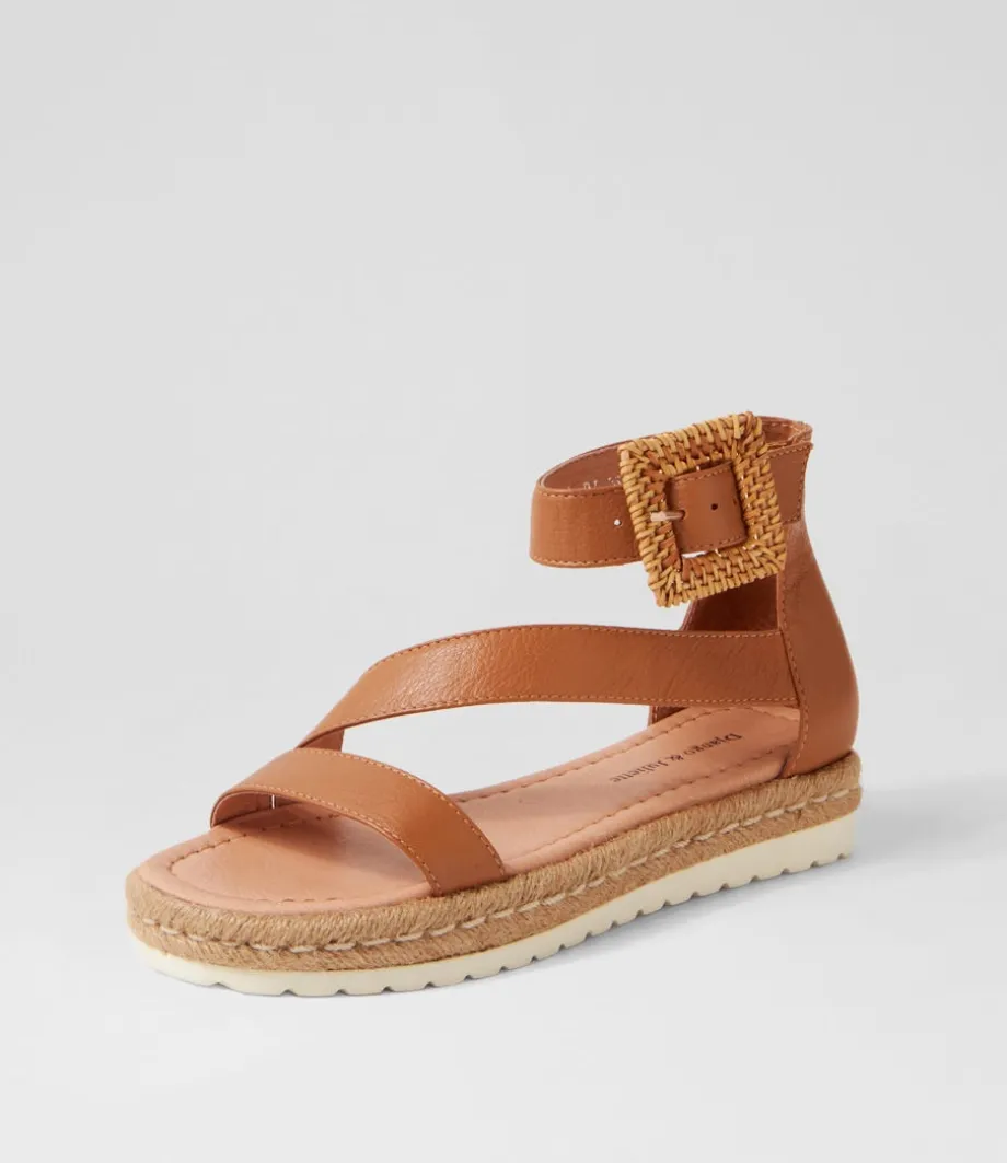 Sisel Dark Tan Natural Leather Buckle Espadrilles<DJANGO & JULIETTE Best Sale
