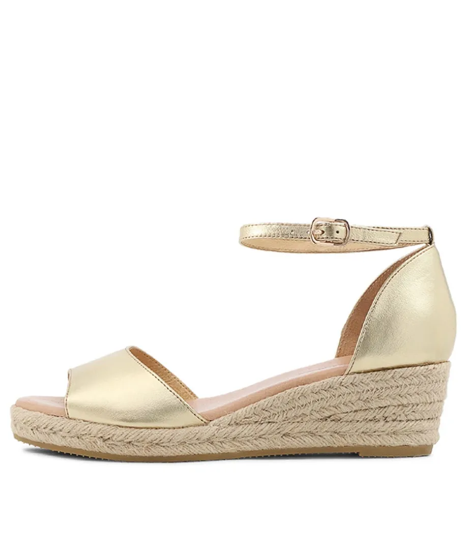 Skip Gold Natural Rope Leather Espadrilles<DJANGO & JULIETTE Flash Sale
