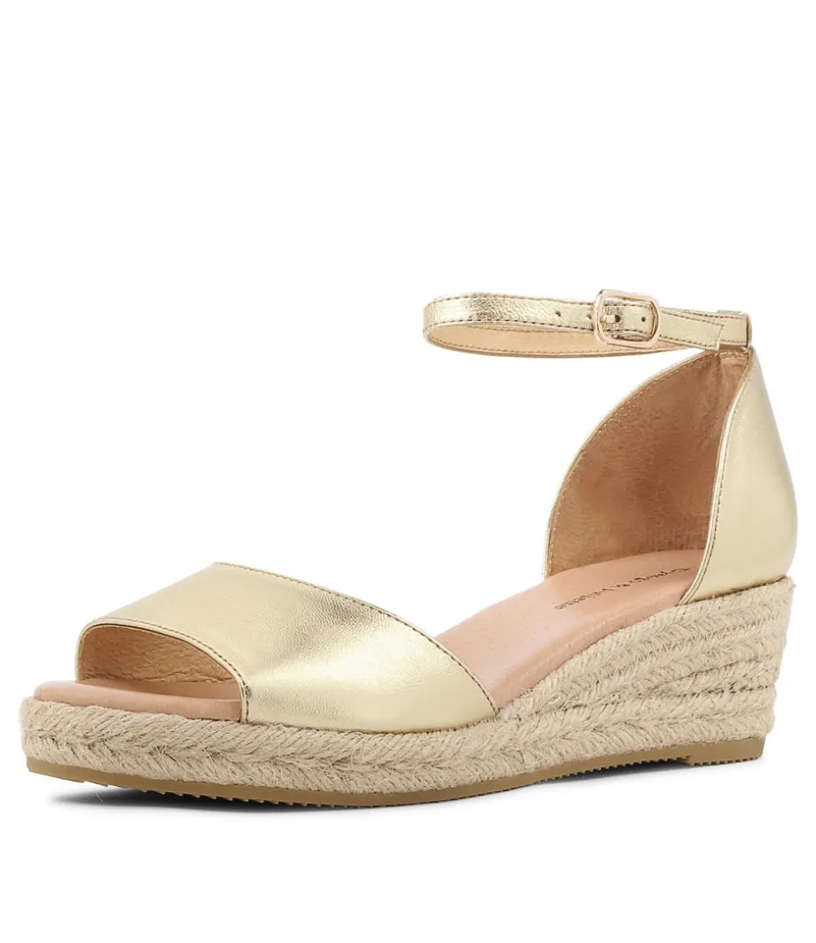 Skip Gold Natural Rope Leather Espadrilles<DJANGO & JULIETTE Flash Sale