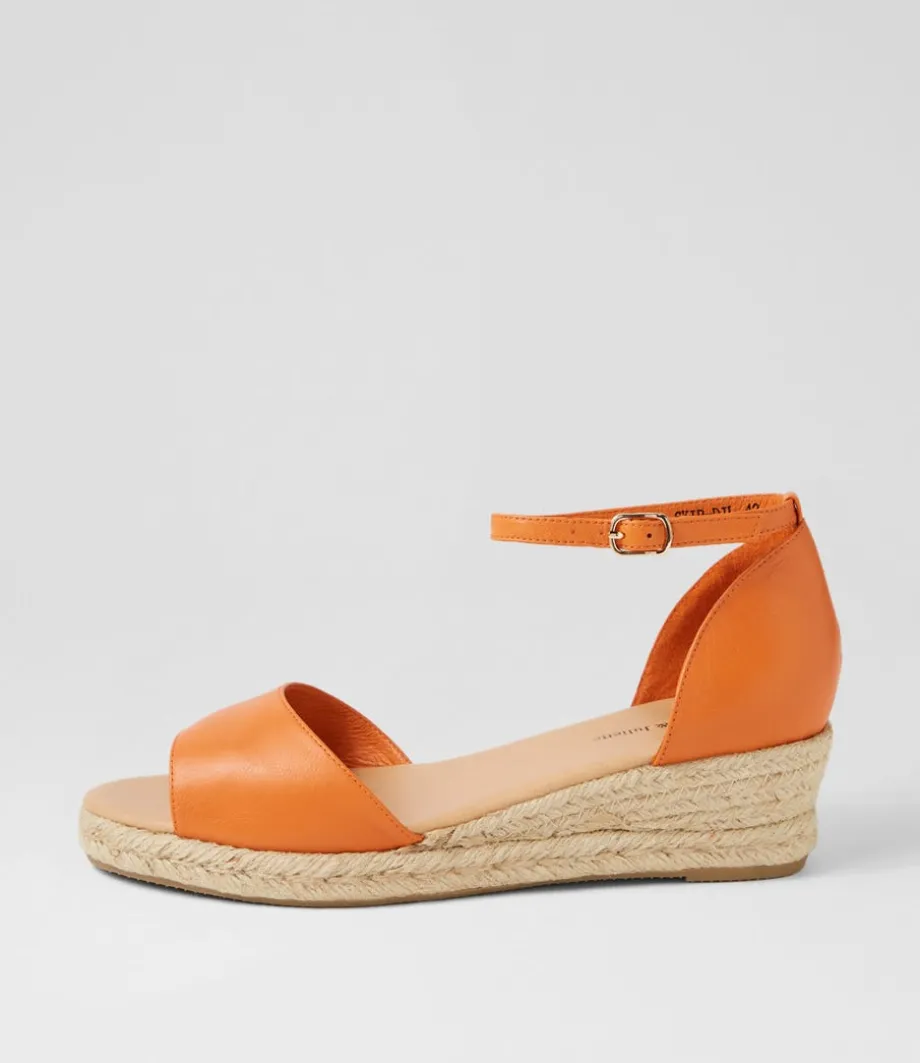 Skip Lrg Orange Natural Rope Leather Espadrilles<DJANGO & JULIETTE Sale