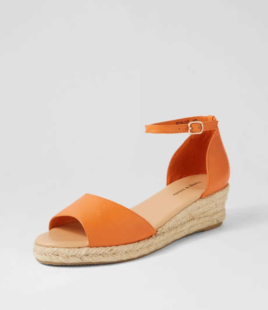 Skip Lrg Orange Natural Rope Leather Espadrilles<DJANGO & JULIETTE Sale