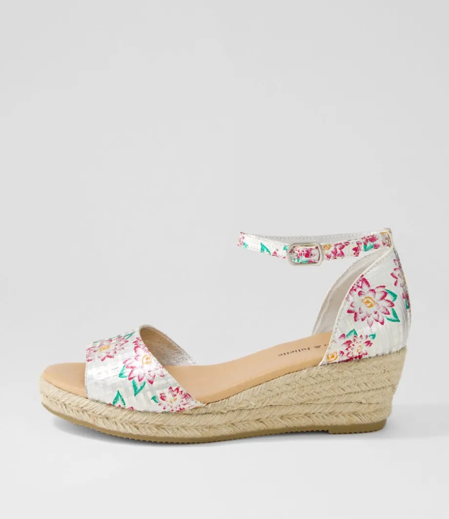 Skip Silver Fuchsia Leather Espadrilles<DJANGO & JULIETTE Outlet