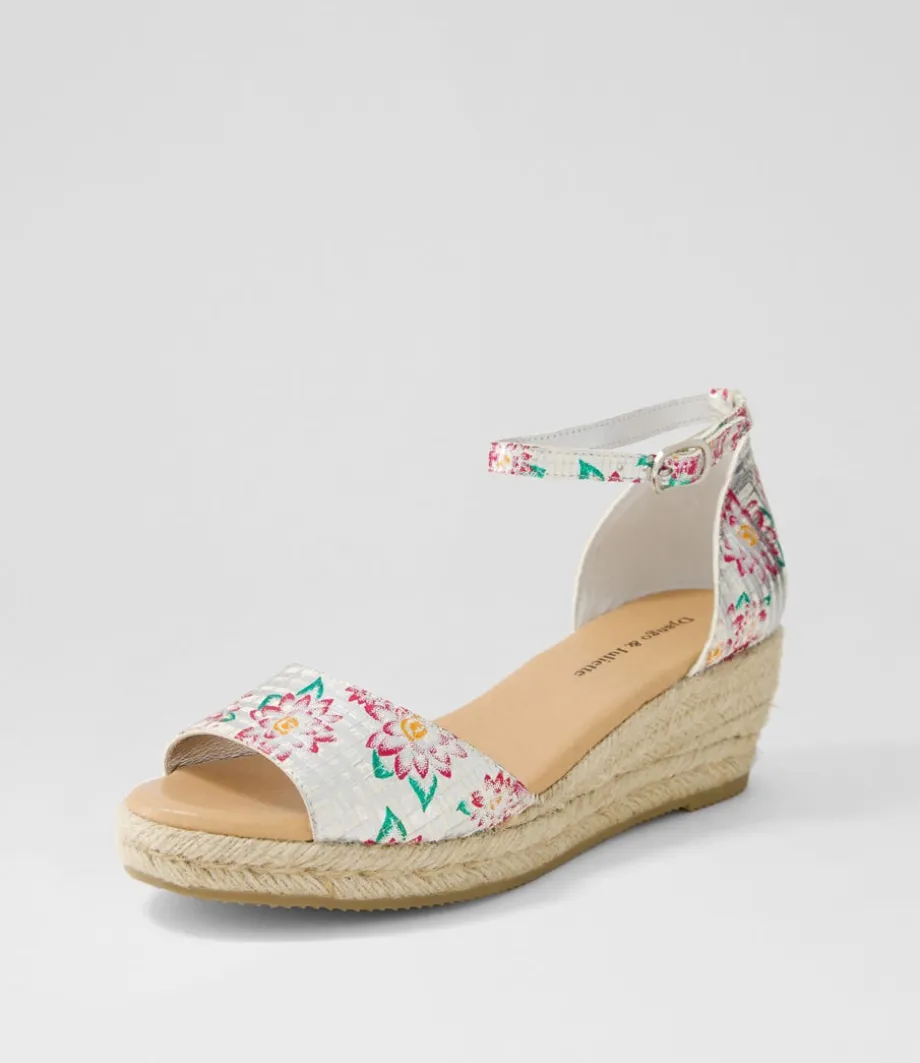 Skip Silver Fuchsia Leather Espadrilles<DJANGO & JULIETTE Outlet