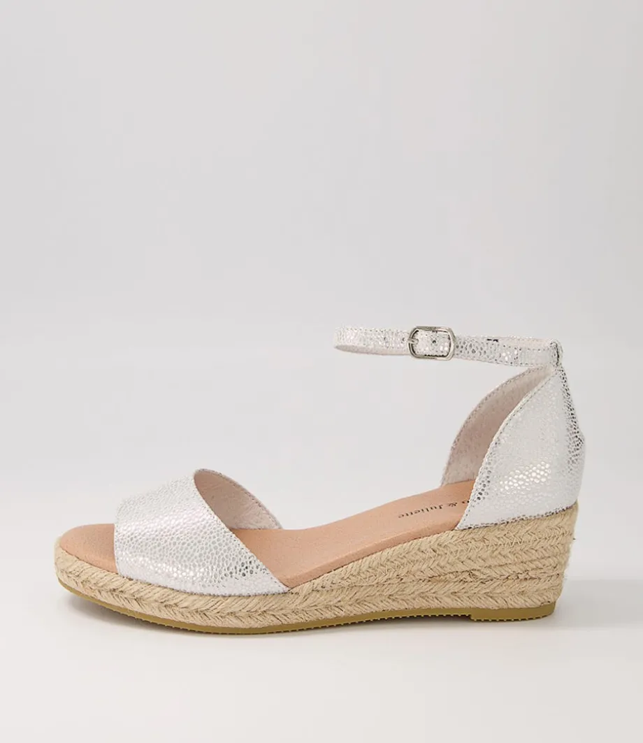 Skip Silver Natural Rope Speckle Leather Sandals<DJANGO & JULIETTE Hot