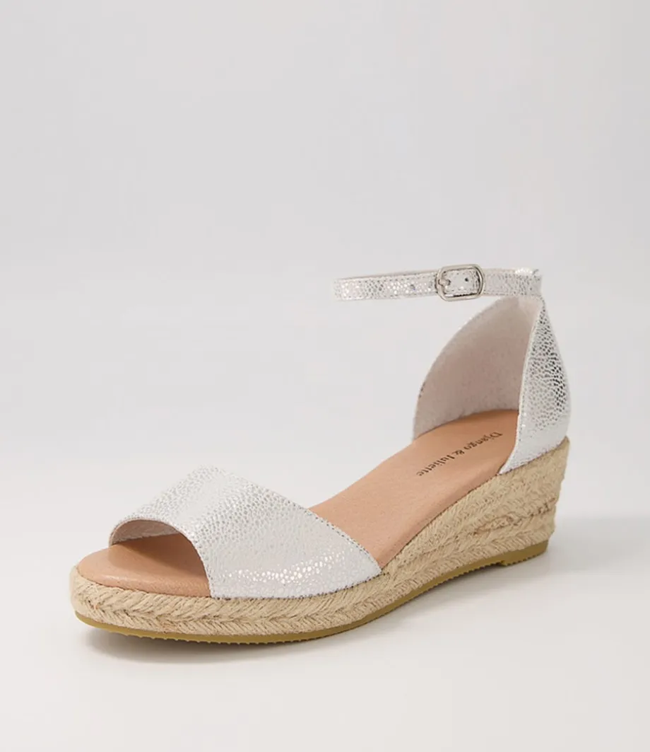 Skip Silver Natural Rope Speckle Leather Sandals<DJANGO & JULIETTE Hot