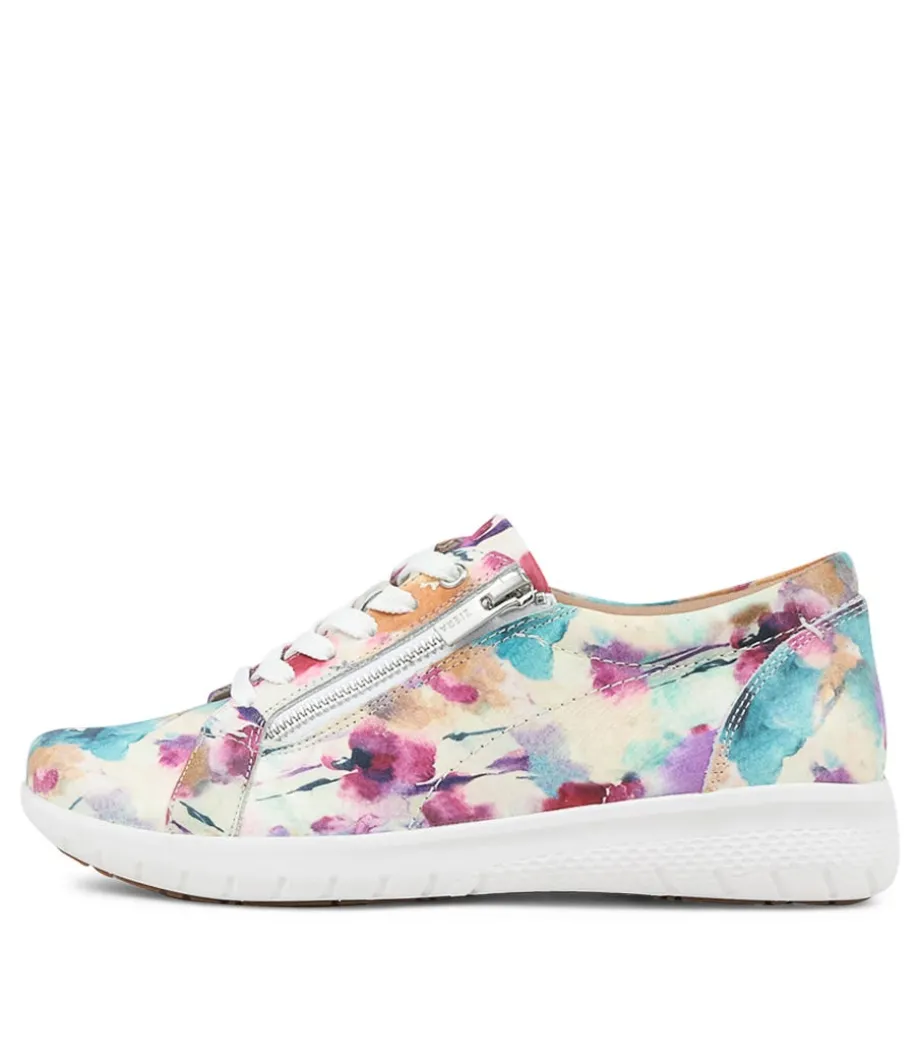 Solar Xf Pansy Floral Leather Sneakers<ZIERA Fashion