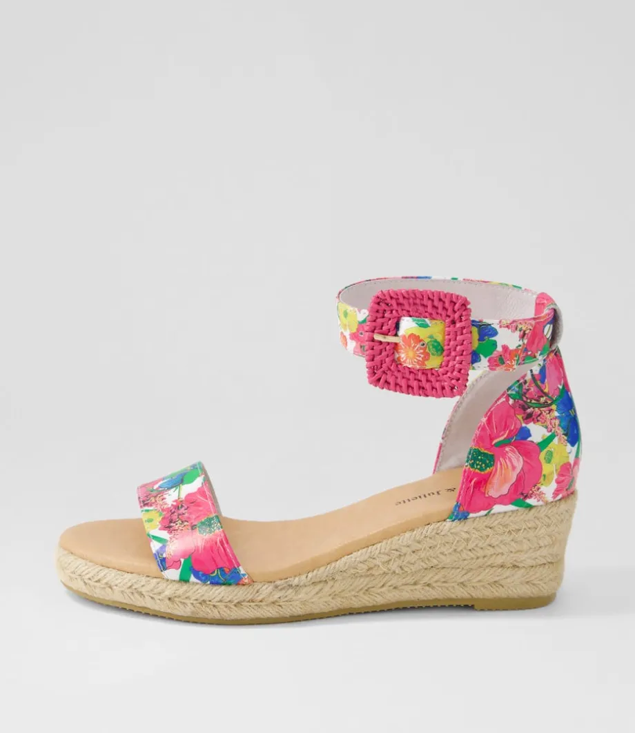 Sprout Lrg White Flowermania Leather Espadrilles<DJANGO & JULIETTE Flash Sale