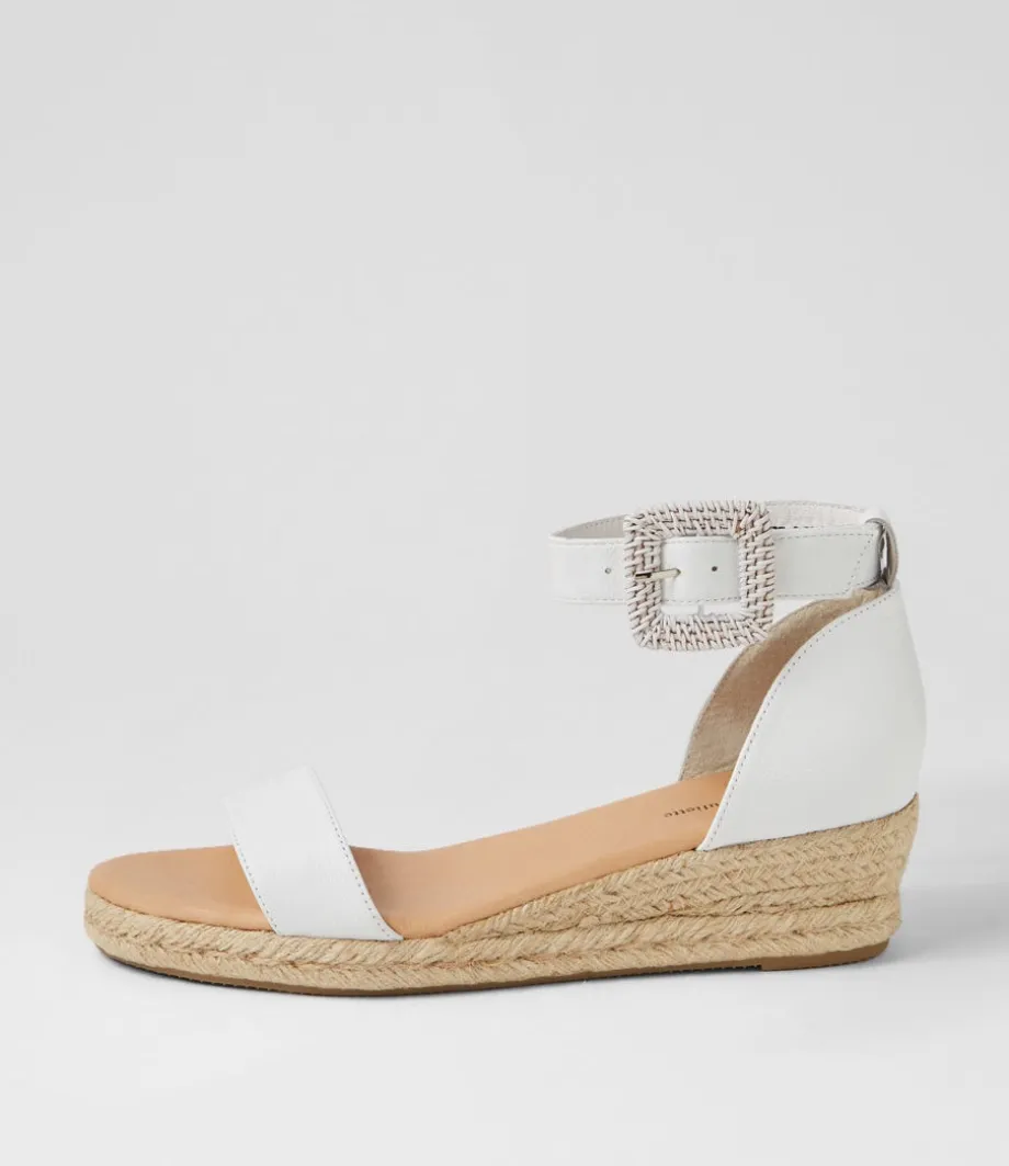 Sprout Lrg White Leather Buckle Espadrilles<DJANGO & JULIETTE Store