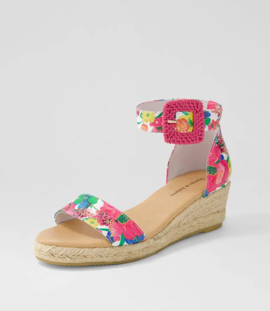 Sprout White Flowermania Leather Espadrilles<DJANGO & JULIETTE Cheap