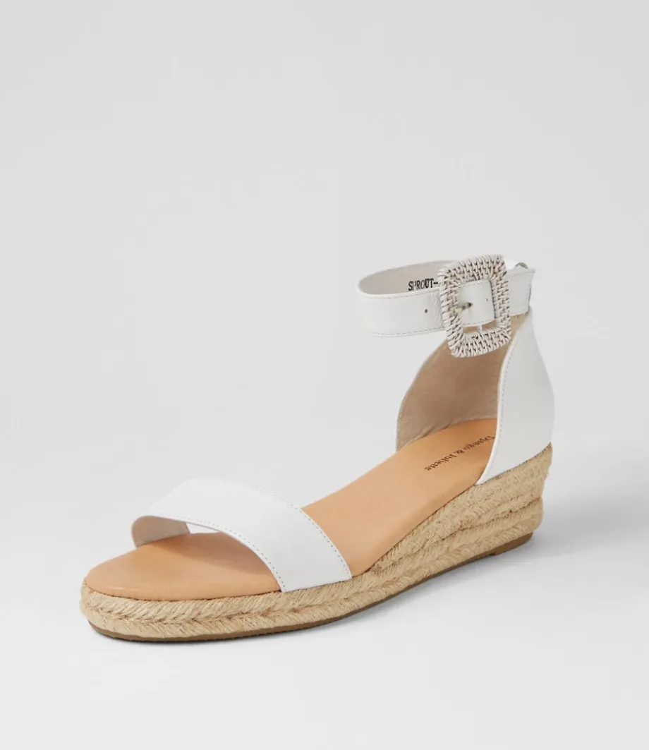 Sprout White Leather Buckle Sandals<DJANGO & JULIETTE Shop