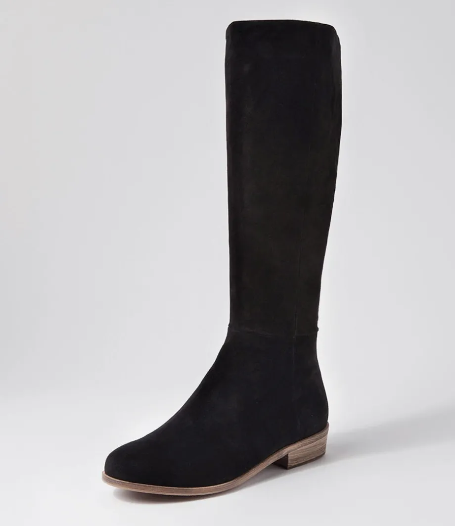 strath_black_suede_knee_high_boots_1.webp Strath Black Suede Knee High Boots<DJANGO & JULIETTE Best Sale