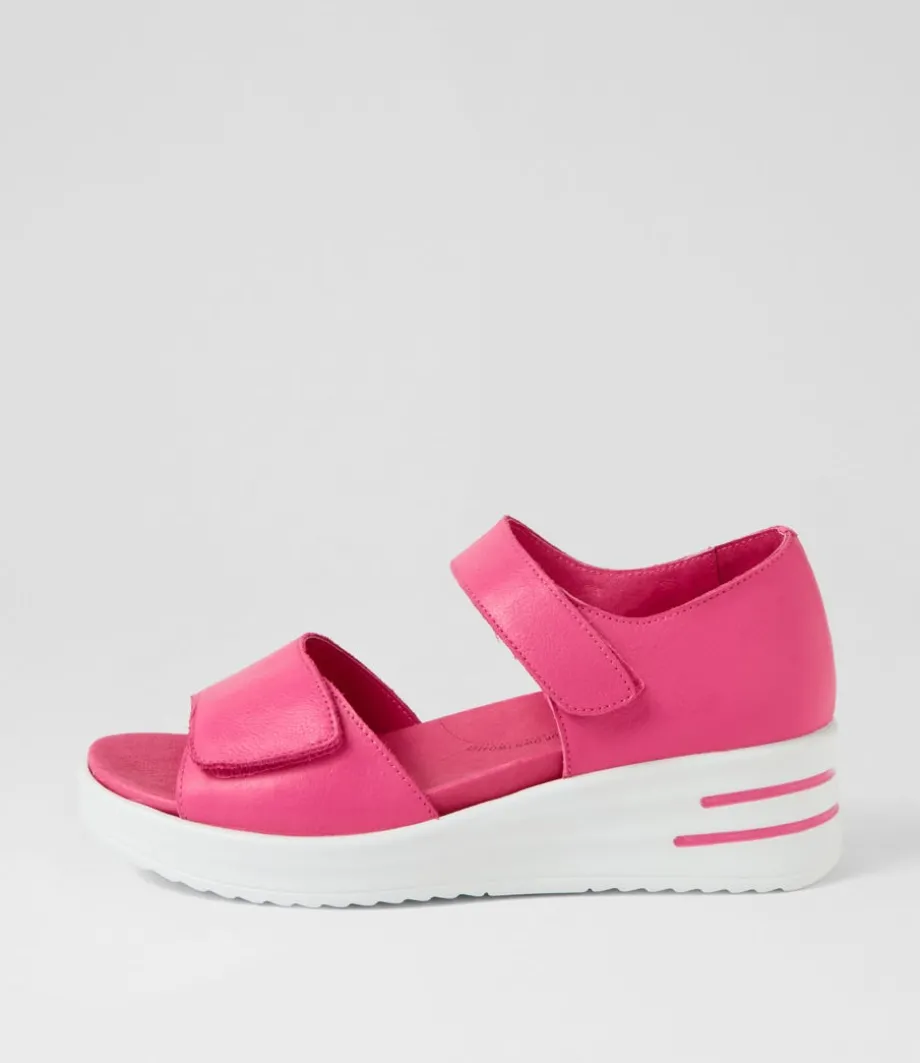 Sunnieys Xw Fuchsia White Leather Sandals<ZIERA Clearance