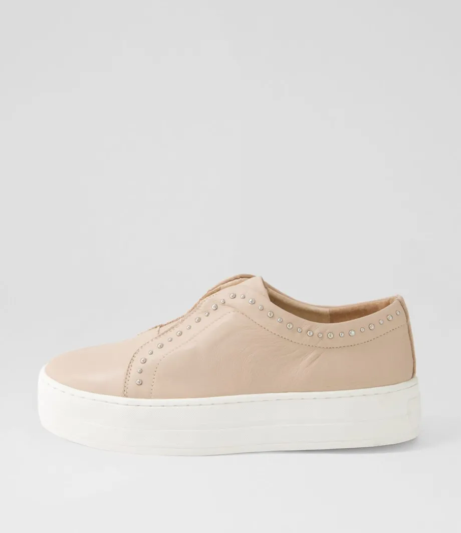 Synty Nude White Leather Sneakers<DJANGO & JULIETTE New