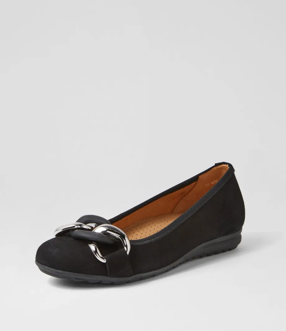 Tabita Schwarz Suede Ballet Flats<GABOR Clearance