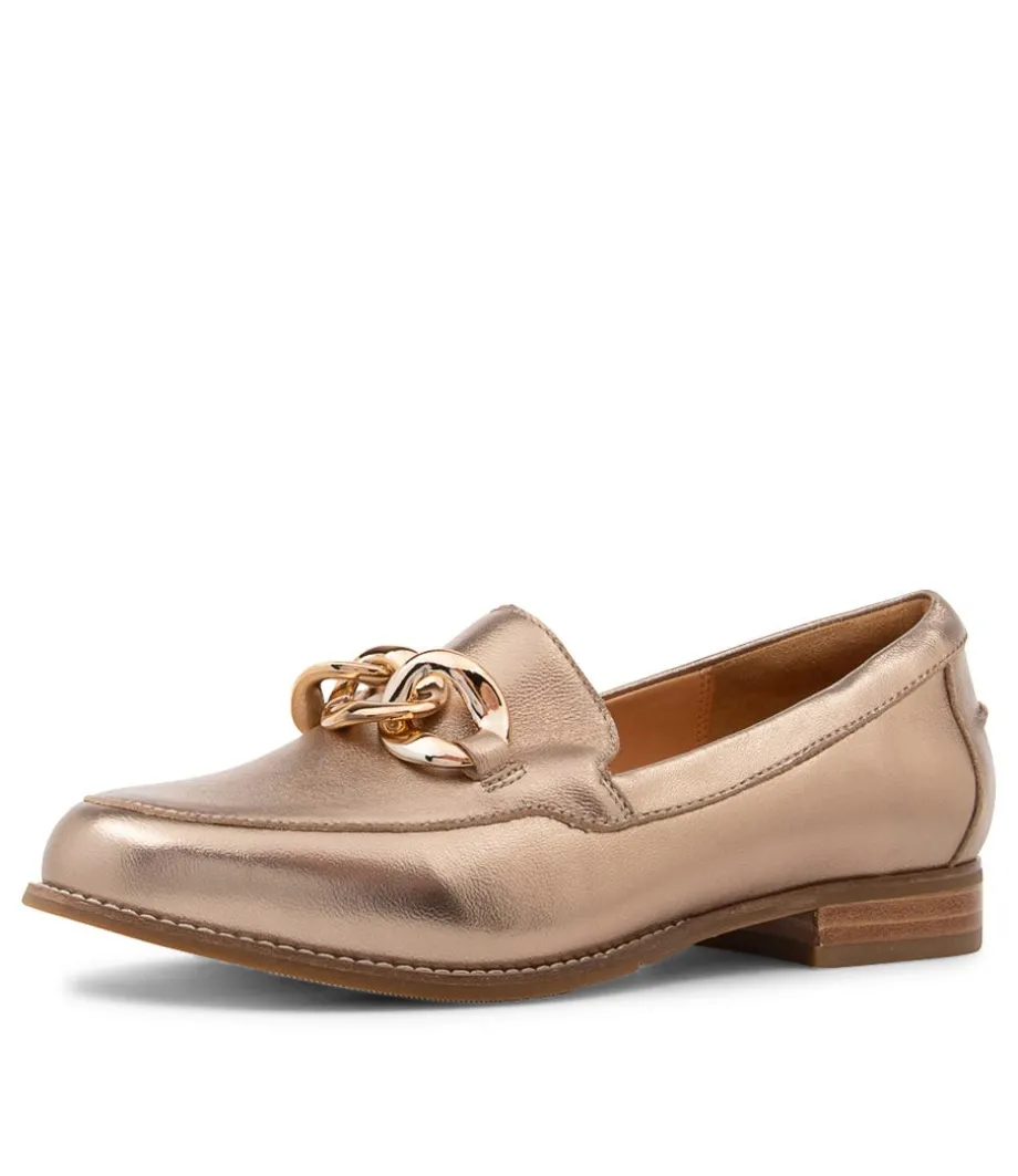 Tamya Xf Champagne Leather Loafers<ZIERA Clearance