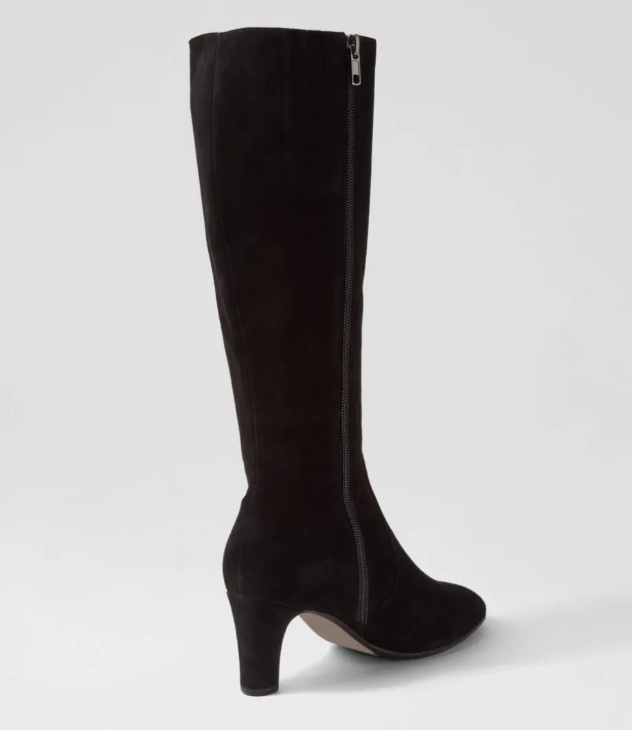teddie_black_suede_knee_high_boots_2.webp Teddie Black Suede Knee High Boots<DJANGO & JULIETTE Best Sale