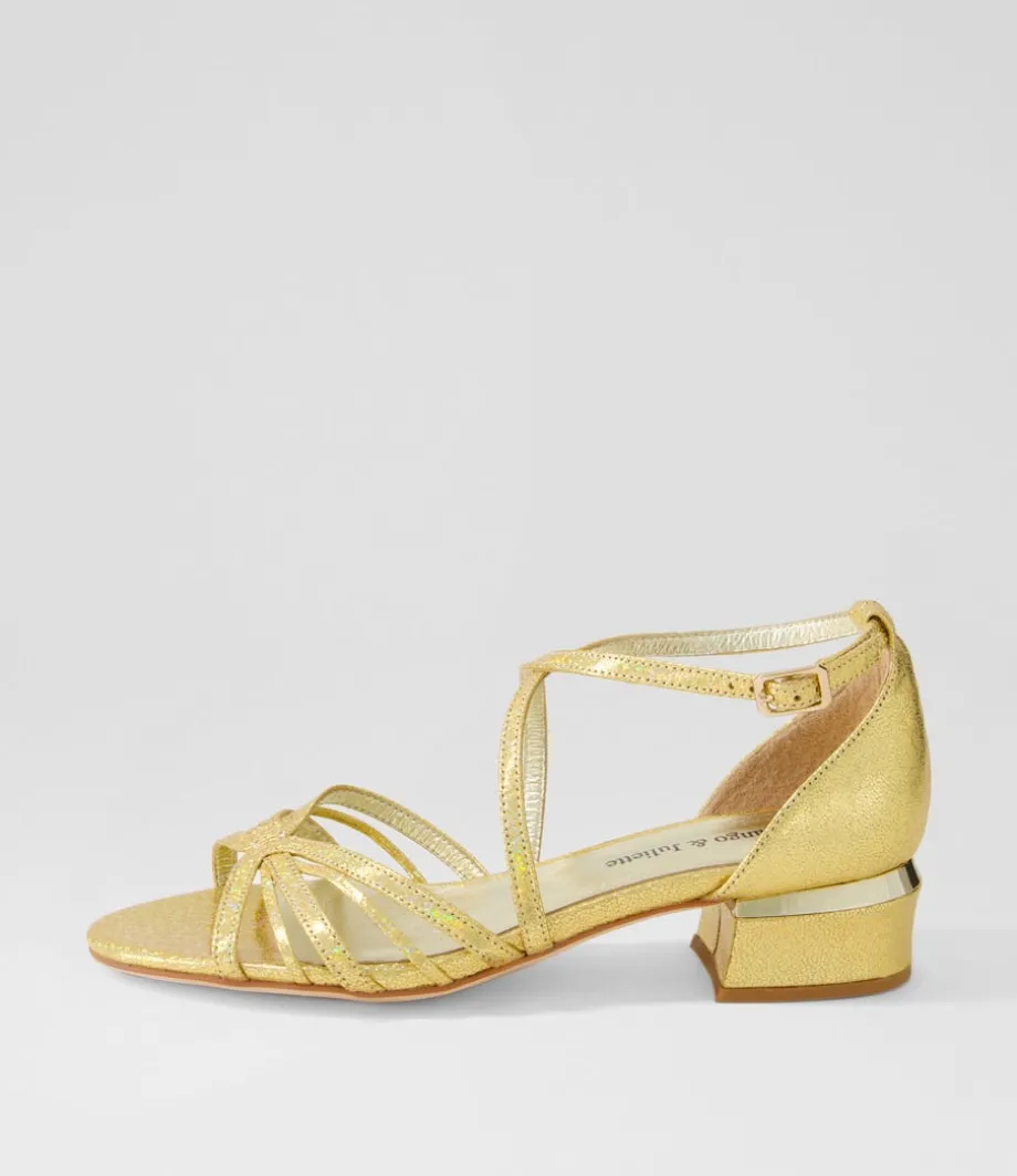 Tenna Gold Glam Leather Sandals<DJANGO & JULIETTE Cheap