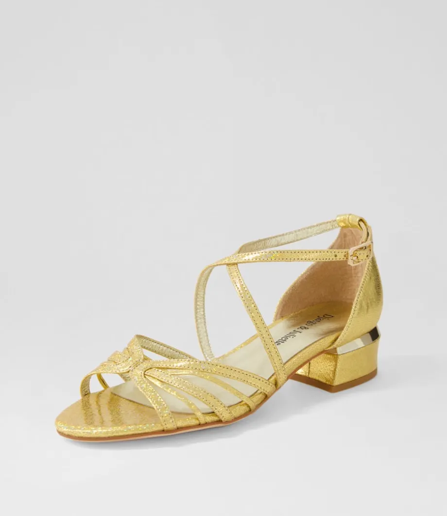 Tenna Gold Glam Leather Sandals<DJANGO & JULIETTE Cheap