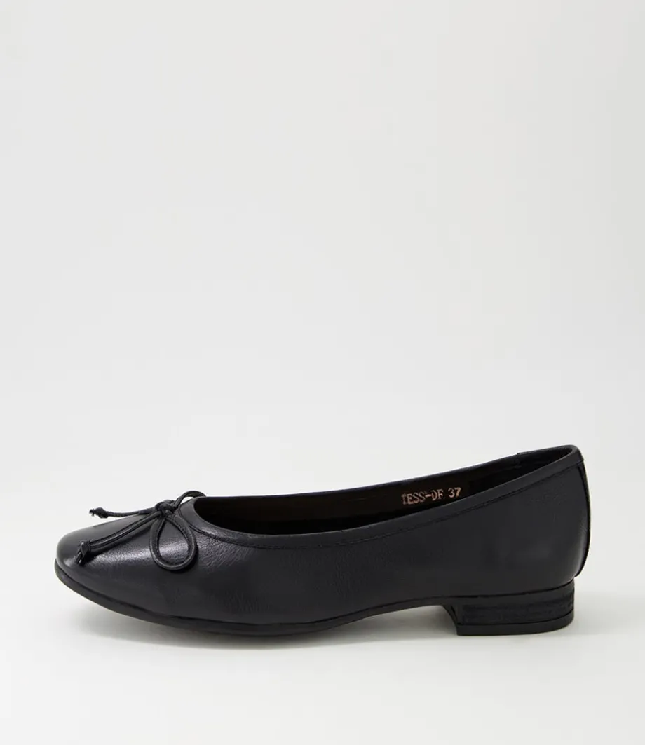 Tess Black Leather Flat Shoes<DIANA FERRARI Outlet