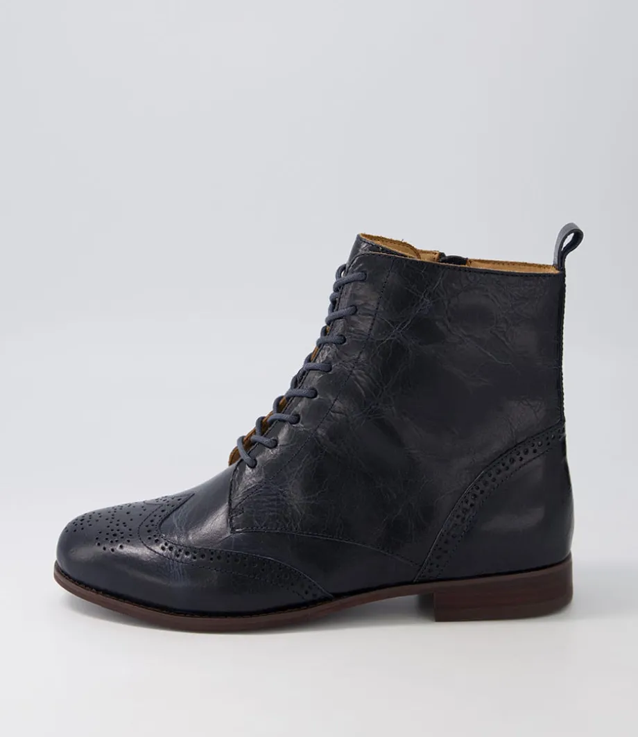 Thron Xf Navy Leather Ankle Boots<ZIERA Shop