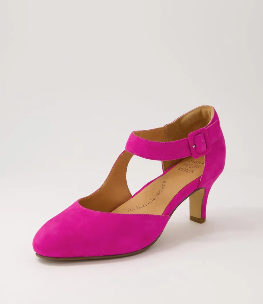 Timon Xw Fuchsia Suede Heels<ZIERA Clearance