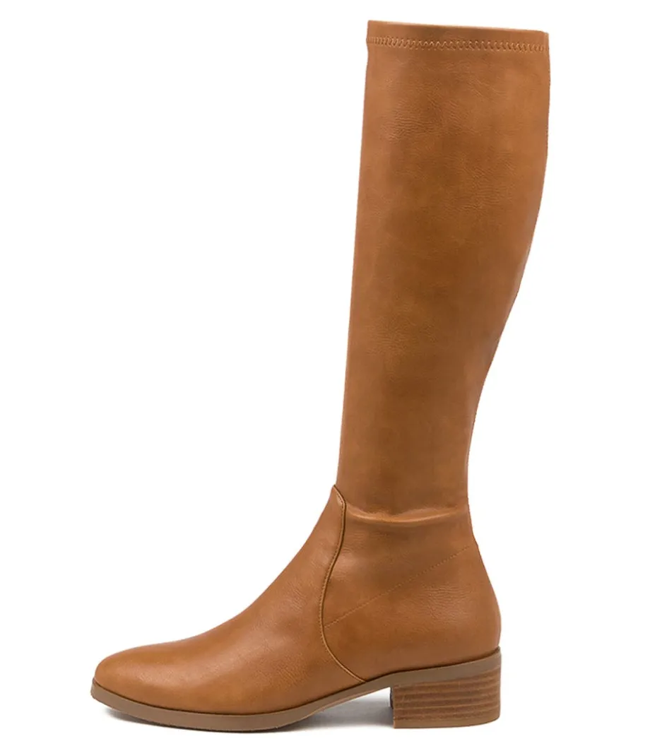 Timothie Tan Stretch Knee High Boots<DJANGO & JULIETTE Hot