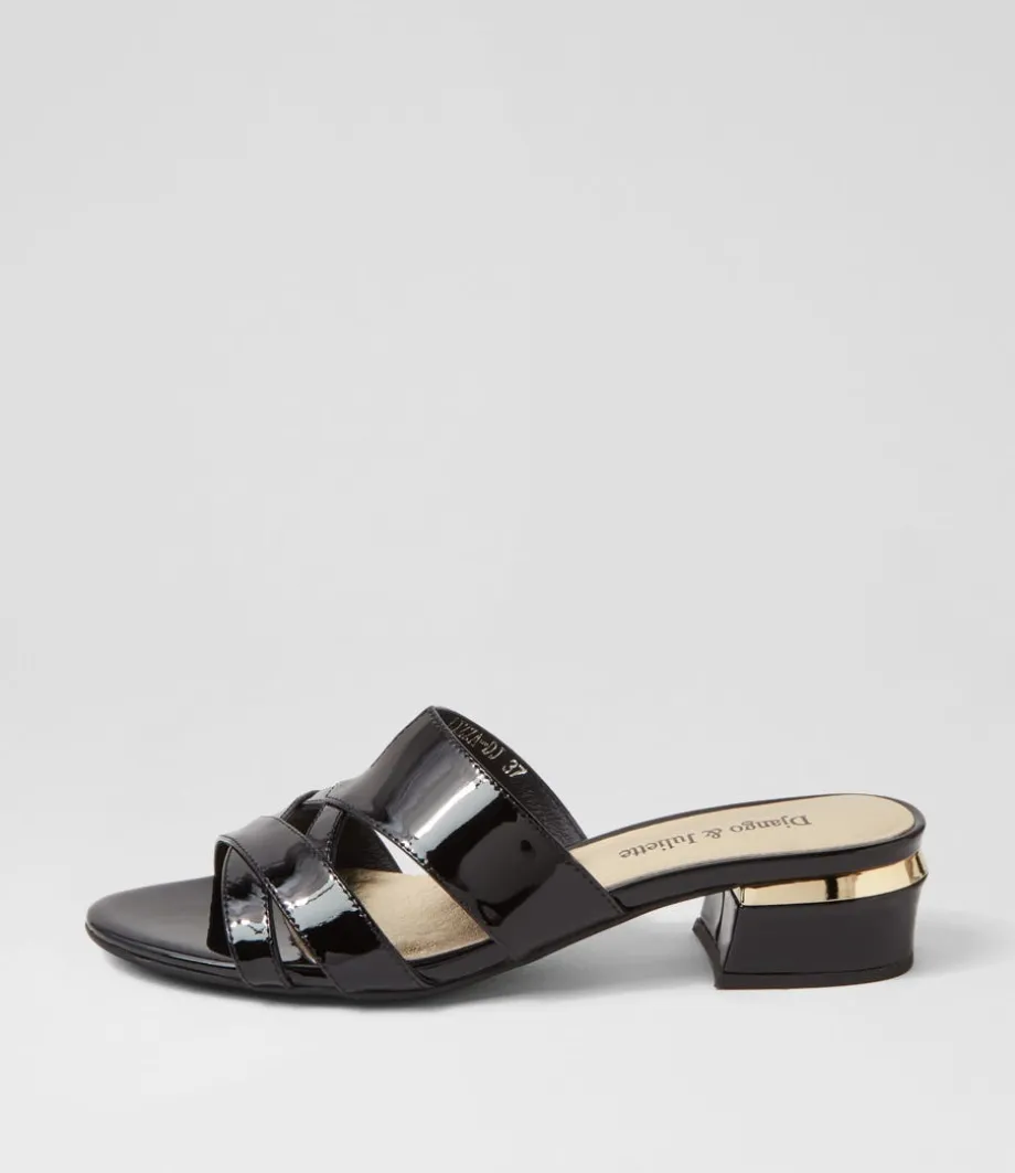 Tizza Black Patent Leather Sandals<DJANGO & JULIETTE Best Sale