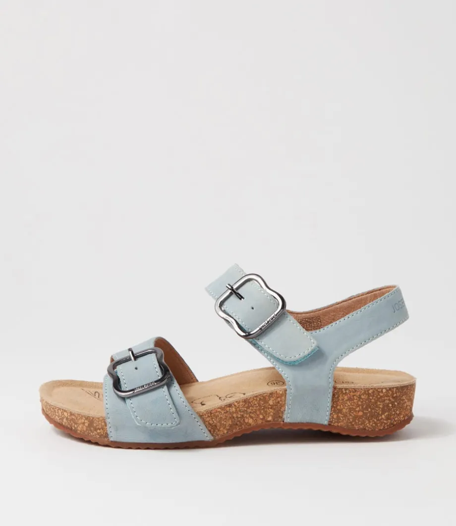 Tonga 62 Sky Blue Leather Sandals<JOSEF SEIBEL Discount