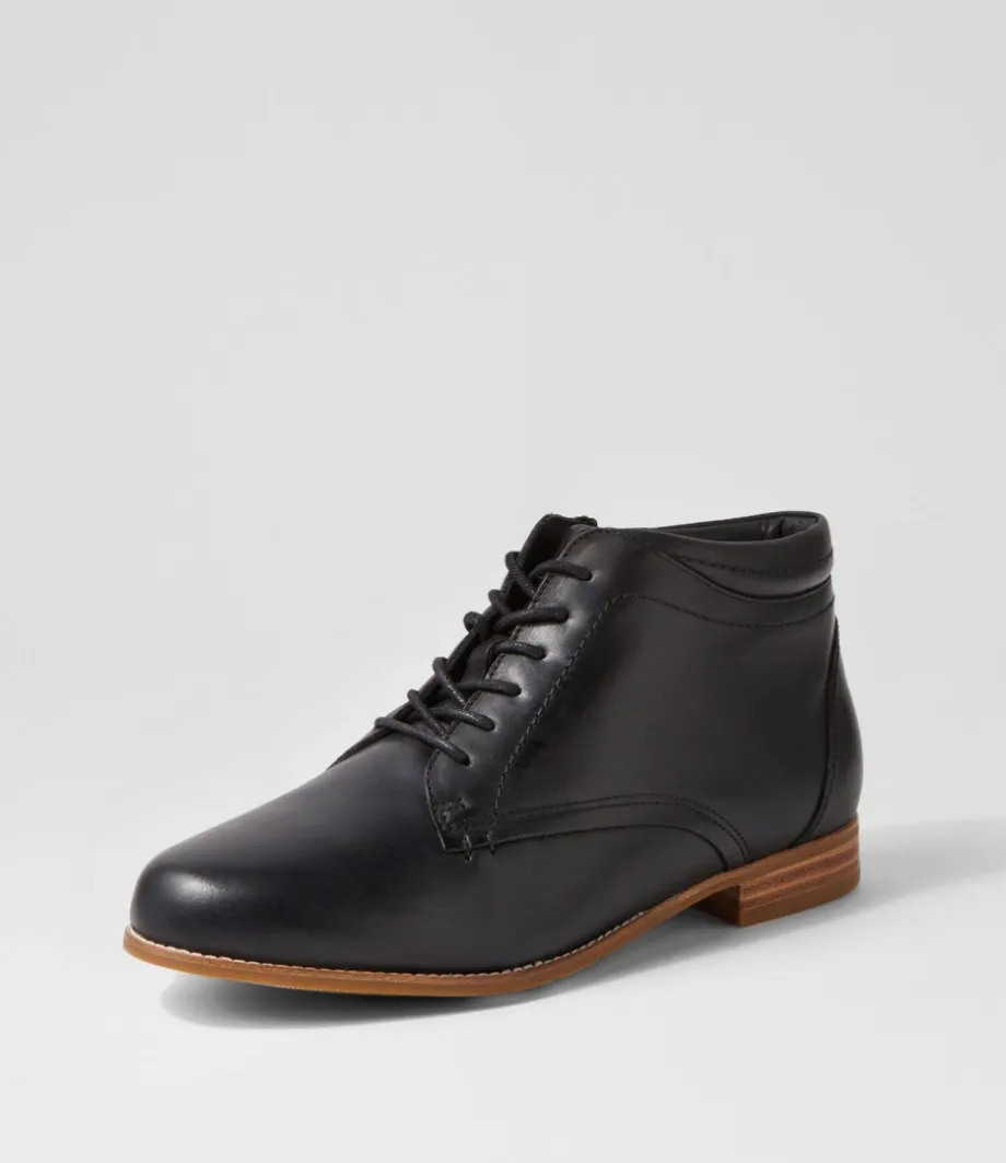 Trae Xf Black Leather Ankle Boots<ZIERA New