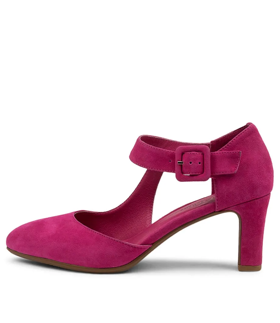 Trinities Dark Fuchsia Suede Heels<DJANGO & JULIETTE Cheap