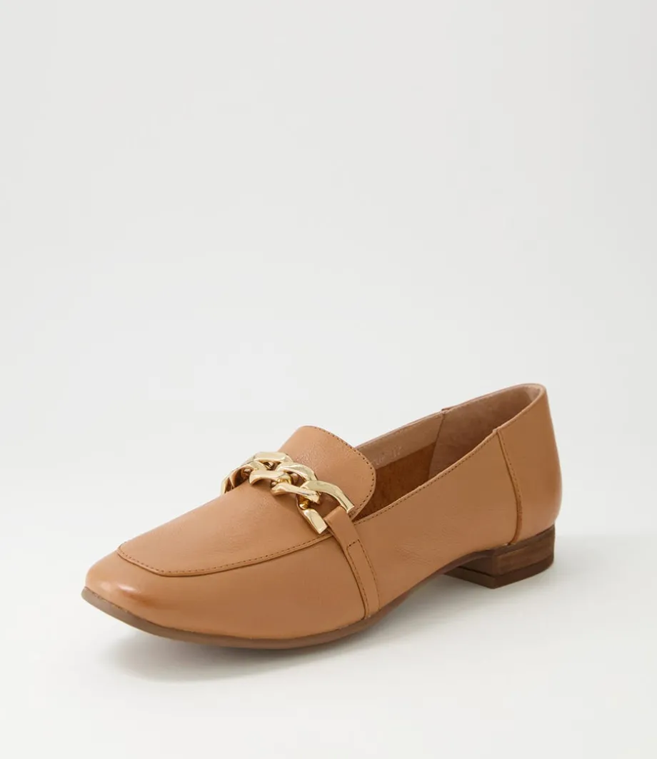 tucker_dark_tan_gold_leather_flat_shoes_1.webp Tucker Dark Tan Gold Leather Flat Shoes<DIANA FERRARI Store