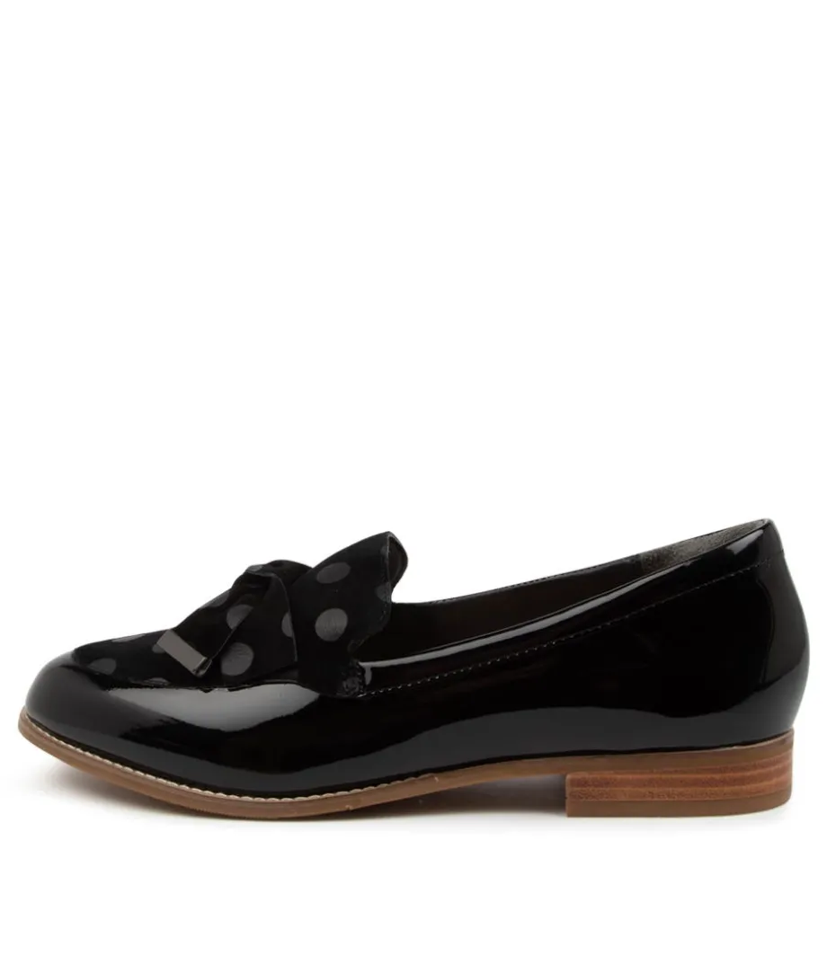 Tulips Xf Black Spot Patent Suede Loafers<ZIERA New