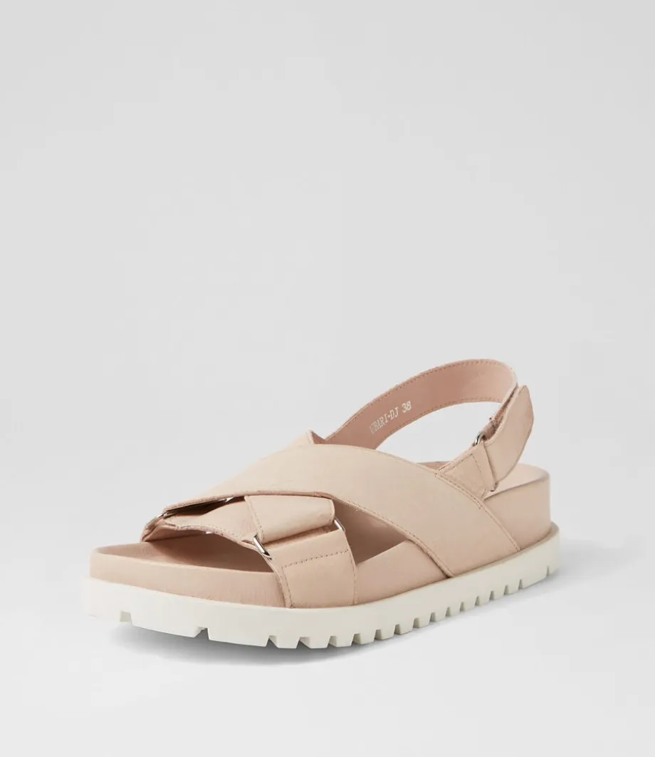 Ubari Nude White Leather Sandals<DJANGO & JULIETTE Clearance