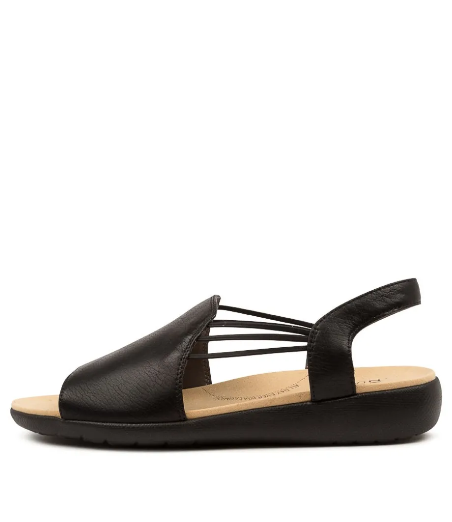 Udhays W Blk-Blk Lea-Elas<ZIERA Cheap