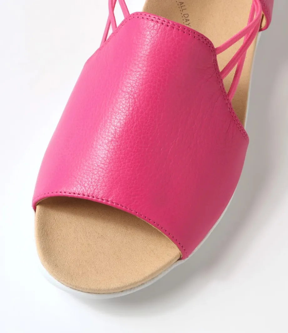 udhays_w_fuchsia_leather_elastic_sandals_3.webp Udhays W Fuchsia Leather Elastic Sandals<ZIERA Online