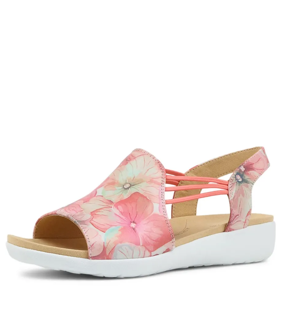 Udhays W Melon Flower Leather Elastic Sandals<ZIERA Outlet