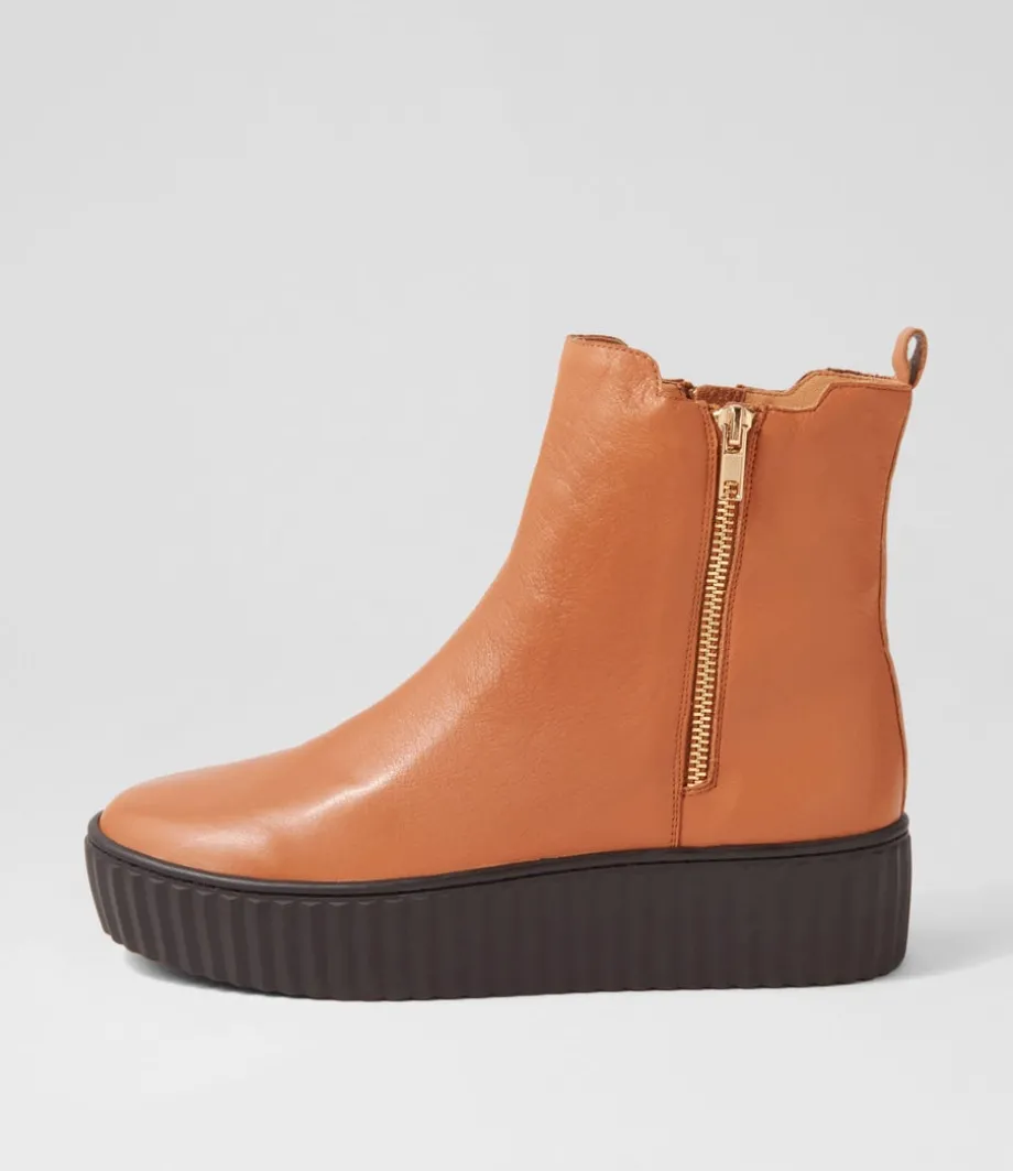 Ufast Scotch Choc Leather Ankle Boots<DJANGO & JULIETTE Cheap