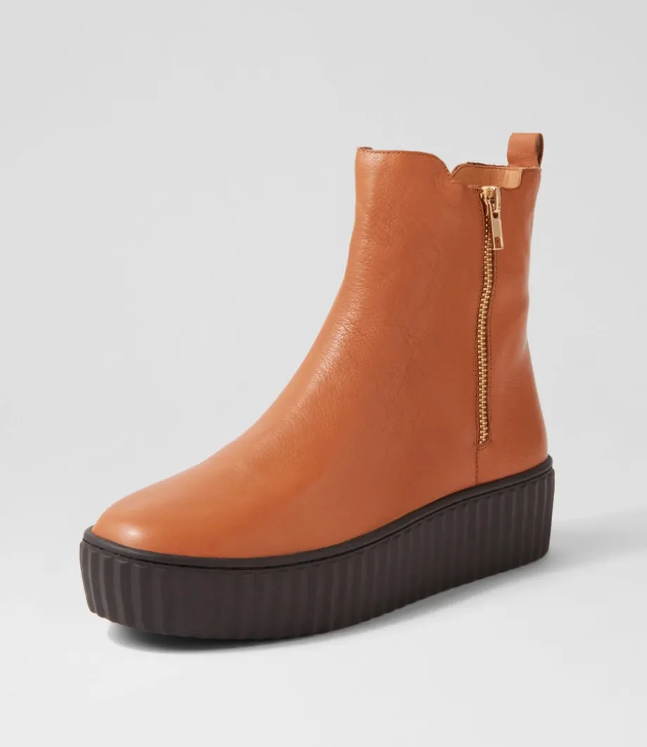 Ufast Scotch Choc Leather Ankle Boots<DJANGO & JULIETTE Cheap