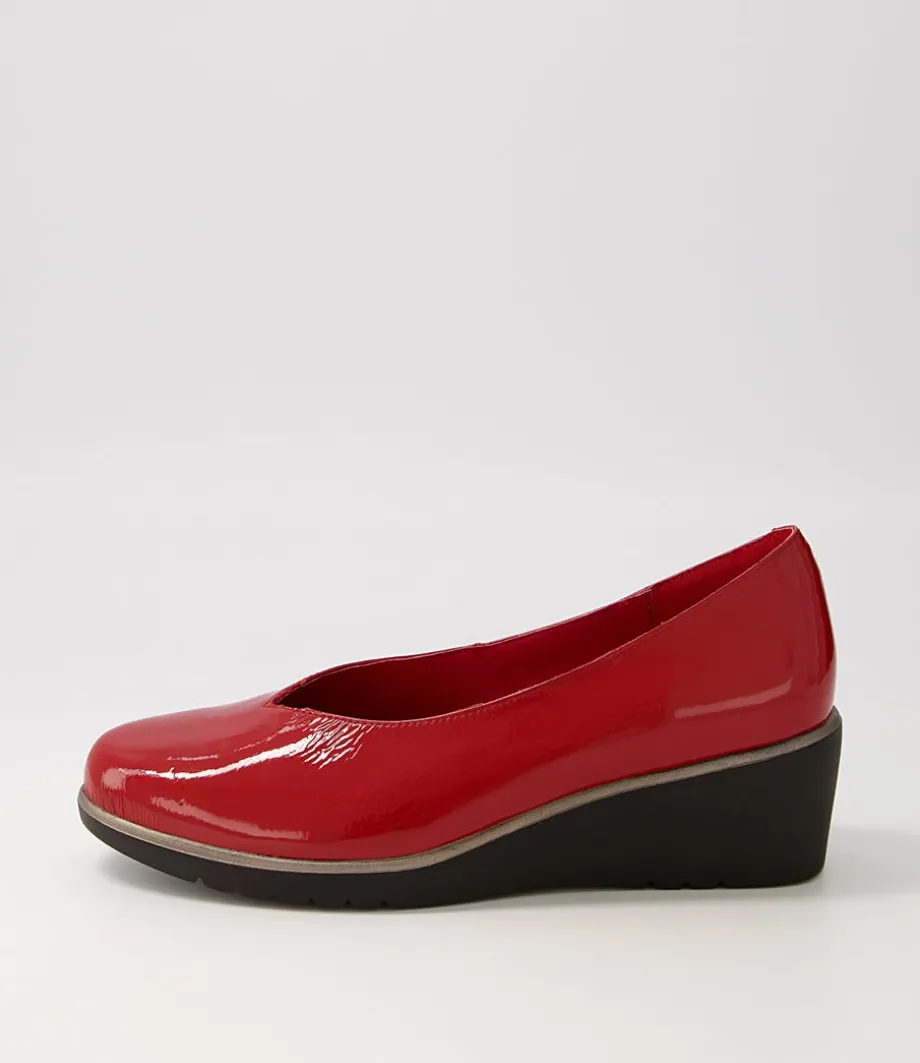 Umme Dark Red Patent Leather Wedges<DJANGO & JULIETTE Online